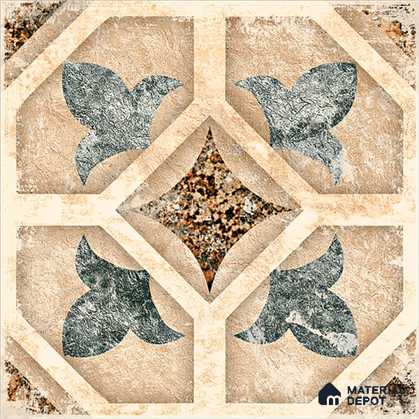 Moroccan Floor & Wall Tile TL 08321 Harmonia 1 ft x 1 ft Matte Finish Vitrified Tile - 9 mm | Suitable for Bathroom, Kitchen, Balcony | Please Expect a Slight Variation of Pattern
