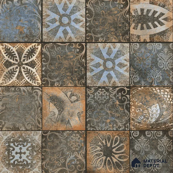 Moroccan Floor & Wall Tile TL 08339 Moroccon 11 2 ft x 2 ft Matte Finish Vitrified Tile - 9 mm | 1 Random Design | Suitable For Courtyard, Balcony, Corridor | Please Expect a Slight Variation of Pattern