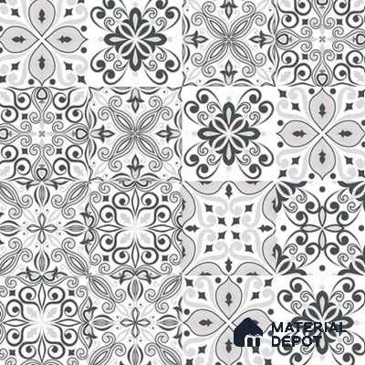 Moroccan Floor & Wall Tile TL 08335 Moroccon 02 2 ft x 2 ft Matte Finish Vitrified Tile - 9 mm | 2 Random Design | Suitable For Kitchen Backsplash, Balcony, Dining Area | Please Expect a Slight Variation of Pattern