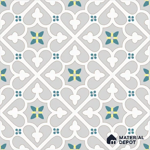 Moroccan Floor & Wall Tile TL 08491 Decor 19 2 ft x 2 ft Carving Matte Finish Vitrified Tile - 9 mm | Suitable For Kitchen, Balcony, Dining Area | Please Expect a Slight Variation of Pattern
