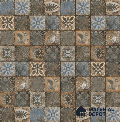 Moroccan Floor & Wall Tile TL 08339 Moroccon 11 2 ft x 2 ft Matte Finish Vitrified Tile - 9 mm | Suitable For Courtyard, Balcony, Corridor | Please Expect a Slight Variation of Pattern