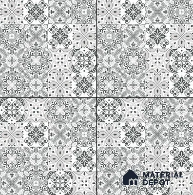 Moroccan Floor & Wall Tile TL 08335 Moroccon 02 2 ft x 2 ft Matte Finish Vitrified Tile - 9 mm | Suitable For Kitchen Backsplash, Balcony, Dining Area | Please Expect a Slight Variation of Pattern