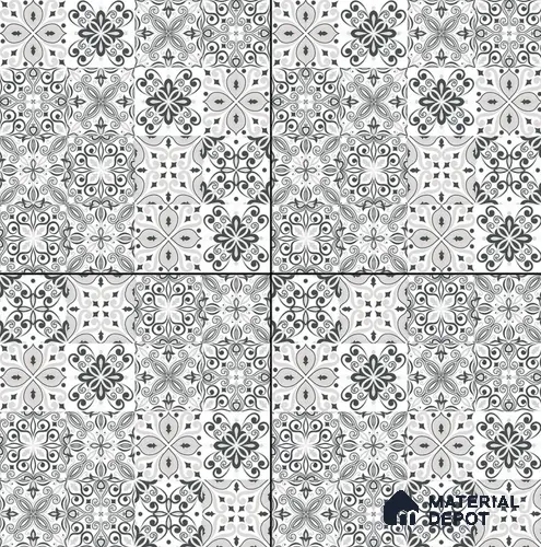 Moroccan Floor & Wall Tile TL 08335 Moroccon 02 2 ft x 2 ft Matte Finish Vitrified Tile - 9 mm | Suitable for Living Room, Bedroom & Bathroom | Please Expect a Slight Variation of Pattern