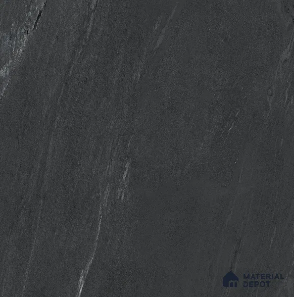 Stone Floor Tile TL 08343 D Lime Stone Black 2 ft x 2 ft Carving Matte Finish Vitrified Tile - 9 mm | Suitable For Bathroom, Terrace & Balcony