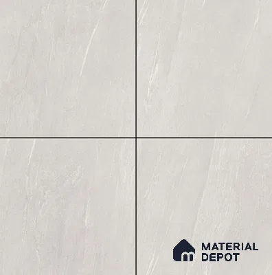 Stone Floor Tile TL 08343 Lime Stone Ivory 2 ft x 2 ft Carving Matte Finish Vitrified Tile - 9 mm  | Suitable For Bathroom, Terrace & Balcony