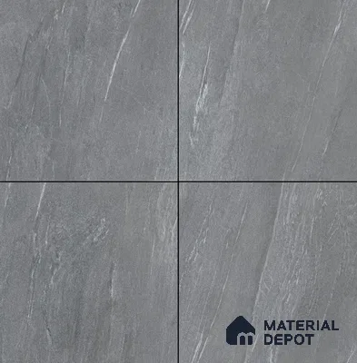 Stone Floor Tile TL 08343 C Lime Stone Grey 2 ft x 2 ft Carving Matte Finish Vitrified Tile - 9 mm  | Suitable For Bathroom, Terrace & Balcony