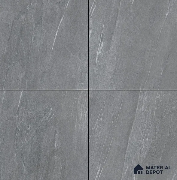 Stone Floor Tile TL 08343 C Lime Stone Grey 2 ft x 2 ft Carving Matte Finish Vitrified Tile - 9 mm | Suitable For Bathroom, Terrace & Balcony