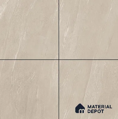 Stone Floor Tile TL 08343 B Lime Stone Beige 2 ft x 2 ft Carving Matte Finish Vitrified Tile - 9 mm  | Suitable For Bathroom, Terrace & Balcony