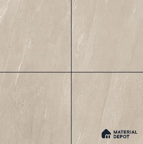 Stone Floor & Wall Tile TL 08343 B Lime Stone Beige 2 ft x 2 ft Carving Matte Finish Vitrified Tile - 9 mm | Suitable for Living Room, Bedroom & Bathroom