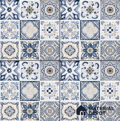 Moroccan Floor & Wall Tile TL 08337 Moroccon 06 2 ft x 2 ft Matte Finish Vitrified Tile - 9 mm | Suitable For Balcony, Bedroom, Dining Area | Please Expect a Slight Variation of Pattern