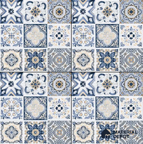 Moroccan Floor & Wall Tile TL 08337 Moroccon 06 2 ft x 2 ft Matte Finish Vitrified Tile - 9 mm | Suitable for Living Room, Bedroom & Bathroom | Please Expect a Slight Variation of Pattern