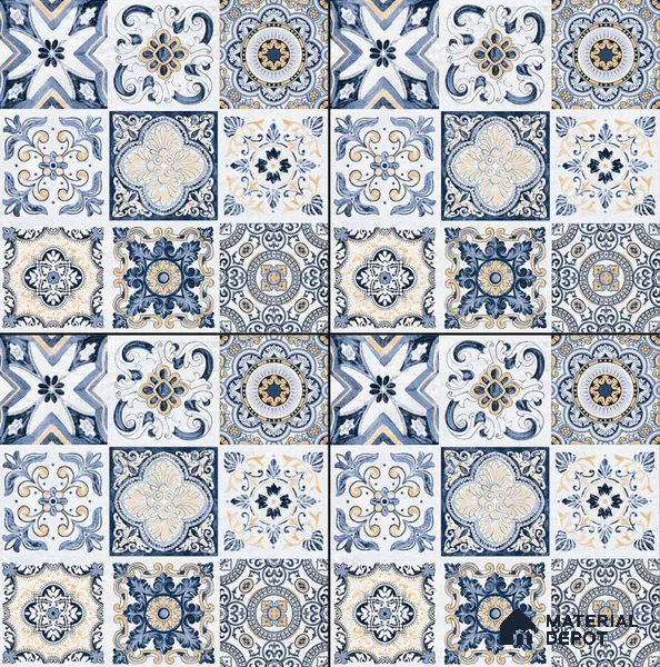 Moroccan Floor & Wall Tile TL 08337 Moroccon 06 2 ft x 2 ft Matte Finish Vitrified Tile - 9 mm | Suitable For Balcony, Bedroom, Dining Area | Please Expect a Slight Variation of Pattern