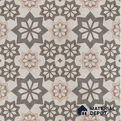 Patterned Floor & Wall Tile TL 09716 Decor 02 2 ft x 2 ft Carving Matte Finish Vitrified Tile - 9 mm | Suitable for Living Room, Bedroom & Bathroom | Please Expect a Slight Variation of Pattern