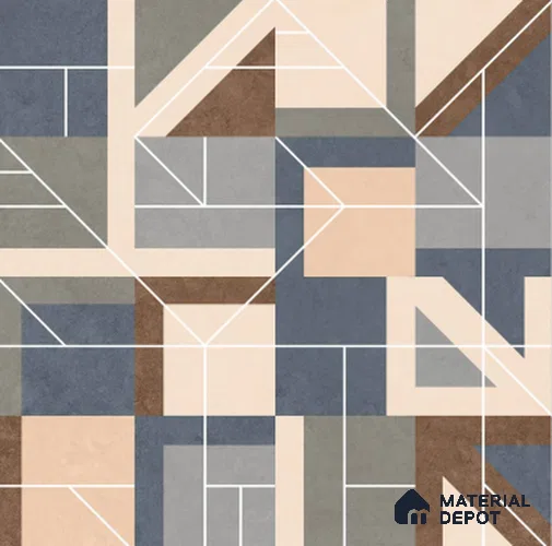 Patterned Floor & Wall Tile TL 09721 Decor 14 2 ft x 2 ft Carving Matte Finish Vitrified Tile - 9 mm | Suitable for Living Room, Bedroom & Bathroom | Please Expect a Slight Variation of Pattern