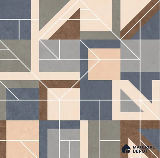 Patterned Floor & Wall Tile TL 09721 Decor 14 2 ft x 2 ft Carving Matte Finish Vitrified Tile - 9 mm | Suitable for Living Room, Bedroom & Bathroom | Please Expect a Slight Variation of Pattern