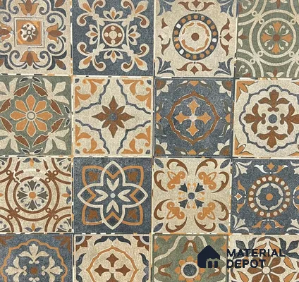 Moroccan Floor & Wall Tile TL 08490 Casa Kenitra Beige 2 ft x 2 ft Matte Finish Vitrified Tile - 9 mm | Suitable for Living Room, Bedroom & Bathroom | Please Expect a Slight Variation of Pattern (Sample)