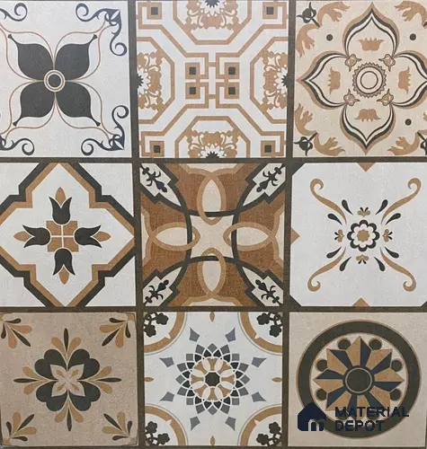 Moroccan Floor & Wall Tile TL 08489 Moroccon 04 2 ft x 2 ft Matte Finish Vitrified Tile - 9 mm | Suitable for Living Room, Bedroom & Bathroom | Please Expect a Slight Variation of Pattern