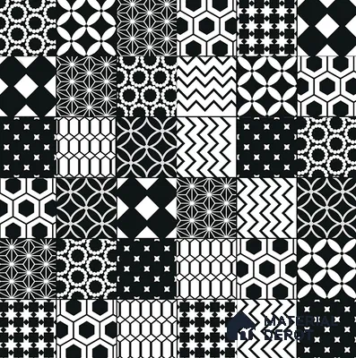 Moroccan Floor & Wall Tile TL 08342 Moroccon 16 2 ft x 2 ft Matte Finish Vitrified Tile - 9 mm | 3 Random Design | Suitable For Kitchen Backsplash, Balcony, Dining Area | Please Expect a Slight Variation of Pattern