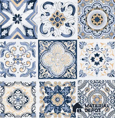Moroccan Floor & Wall Tile TL 08337 Moroccon 06 2 ft x 2 ft Matte Finish Vitrified Tile - 9 mm | 1 Random Design | Suitable For Balcony, Bedroom, Dining Area | Please Expect a Slight Variation of Pattern