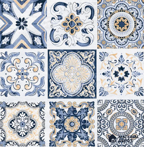 Moroccan Floor & Wall Tile TL 08337 Moroccon 06 2 ft x 2 ft Matte Finish Vitrified Tile - 9 mm | 1 Random Design | Suitable For Balcony, Bedroom, Dining Area | Please Expect a Slight Variation of Pattern