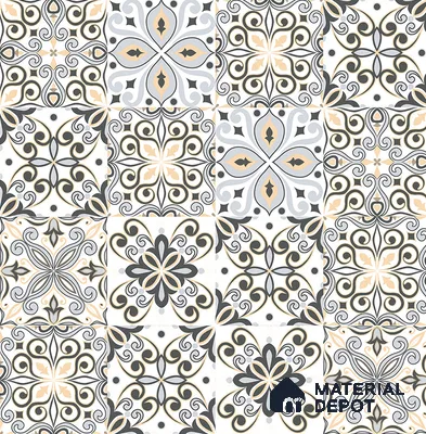 Moroccan Floor & Wall Tile TL 08338 Moroccon 07 2 ft x 2 ft Matte Finish Vitrified Tile - 9 mm | 2 Random Design | Suitable For Kitchen Backsplash, Balcony, Dining Area | Please Expect a Slight Variation of Pattern