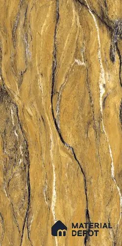 Stone Floor & Wall Tile TL 08248 B Monarch Yellow 4 ft x 2 ft High Gloss Finish Vitrified Tile - 9 mm | Suitable for Living Room, Bedroom & Bathroom
