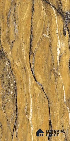 Stone Floor & Wall Tile TL 08248 B Monarch Yellow 4 ft x 2 ft High Gloss Finish Vitrified Tile - 9 mm | Suitable for Living Room, Bedroom & Bathroom