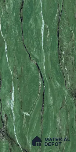 Stone Floor & Wall Tile TL 08248 Monarch Green 4 ft x 2 ft High Gloss Finish Vitrified Tile - 9 mm | Suitable for Living Room, Bedroom & Bathroom