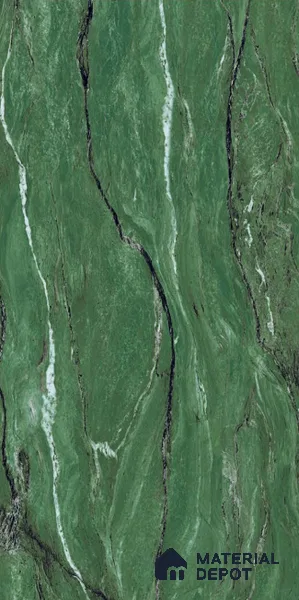 Stone Floor & Wall Tile TL 08248 Monarch Green 4 ft x 2 ft High Gloss Finish Vitrified Tile - 9 mm | Suitable for Living Room, Bedroom & Bathroom
