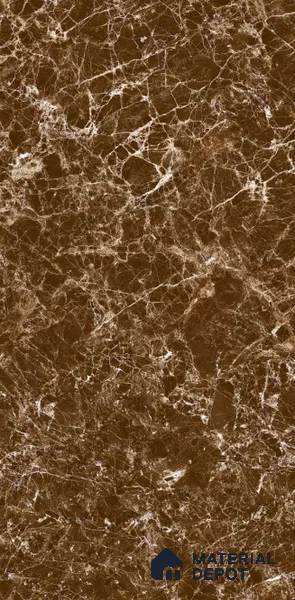 Marble Floor & Wall Tile TL 08243 Emprador Choco 4 ft x 2 ft High Gloss Finish Vitrified Tile - 9 mm | Suitable for Living Room, Bedroom & Bathroom