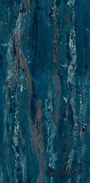 Stone Floor & Wall Tile TL 08249 Turkish Teal 4 ft x 2 ft High Gloss Finish Vitrified Tile - 9 mm | Suitable for Living Room, Bedroom & Bathroom
