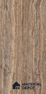 Stone Floor & Wall Tile TL 08254 Travertine Bruno 4 ft x 2 ft Carving Matte Finish Vitrified Tile - 9 mm | Suitable for Living Room, Bedroom & Bathroom