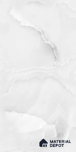 Marble Floor & Wall Tile TL 08414 Bio White 4 ft x 2 ft Glossy Finish Vitrified Tile - 9 mm | Suitable for Living Room, Bedroom & Bathroom