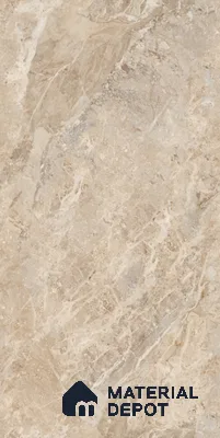 Marble Floor & Wall Tile TL 08413 Baraque Beige 4 ft x 2 ft Glossy Finish Vitrified Tile - 9 mm | Suitable for Living Room, Bedroom & Bathroom