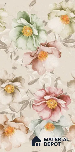 Floral Wall Tile TL 08780 B Shimmer Beige Decor 4 ft x 2 ft Vitrified Carving Matte Finish - 9 mm | Suitable for Bathroom, Accent/Feature Wall, Dining Area
