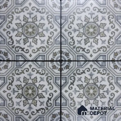 Moroccan Floor & Wall Tile TL 08390 | 88086| 8 x 8 inch Matte Finish Vitrified Tile - 9 mm | Suitable For Kitchen, Bathroom, Balcony | Please Expect a Slight Variation of Pattern
