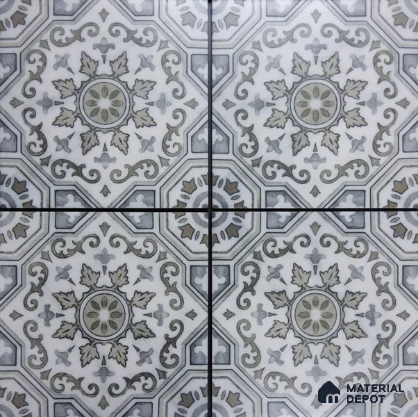 Moroccan Floor & Wall Tile TL 08390 | 88086| 8 x 8 inch Matte Finish Vitrified Tile - 9 mm | Suitable For Kitchen, Bathroom, Balcony | Please Expect a Slight Variation of Pattern