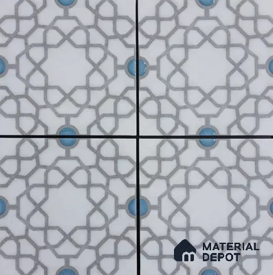 Moroccan Floor & Wall Tile TL 08396 | 88080| 8 x 8 inch Matte Finish Vitrified Tile - 9 mm | Suitable for Living Room, Bedroom & Bathroom | Please Expect a Slight Variation of Pattern