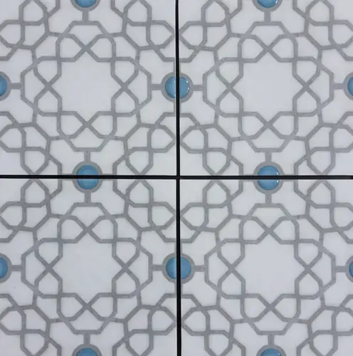 Moroccan Floor & Wall Tile TL 08396 | 88080| 8 x 8 inch Matte Finish Vitrified Tile - 9 mm | Suitable for Living Room, Bedroom & Bathroom | Please Expect a Slight Variation of Pattern