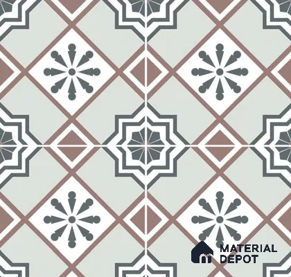 Moroccan Floor & Wall Tile TL 08399 | 88046| 8 x 8 inch Matte Finish Vitrified Tile - 9 mm | Suitable For Kitchen, Bathroom, Balcony | Please Expect a Slight Variation of Pattern