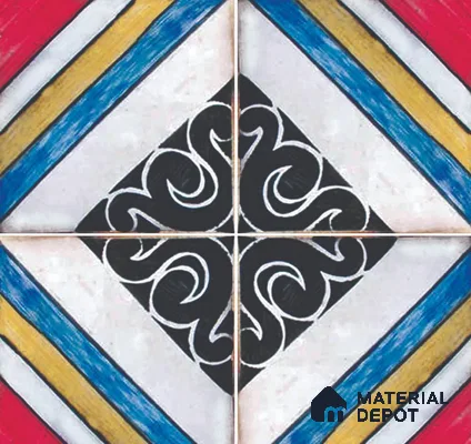 Patterned Floor & Wall Tile TL 08405 | 88016| 8 x 8 inch Matte Finish Vitrified Tile - 9 mm | Suitable for Living Room, Bedroom & Bathroom | Please Expect a Slight Variation of Pattern