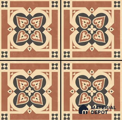 Moroccan Floor & Wall Tile TL 08392 | 88099| 8 x 8 inch Matte Finish Vitrified Tile - 9 mm | Suitable For Kitchen, Bathroom, Balcony | Please Expect a Slight Variation of Pattern