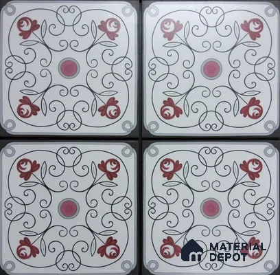 Patterned Floor & Wall Tile TL 08397 | 88083| 8 x 8 inch Matte Finish Vitrified Tile - 9 mm | Suitable for Living Room, Bedroom & Bathroom | Please Expect a Slight Variation of Pattern