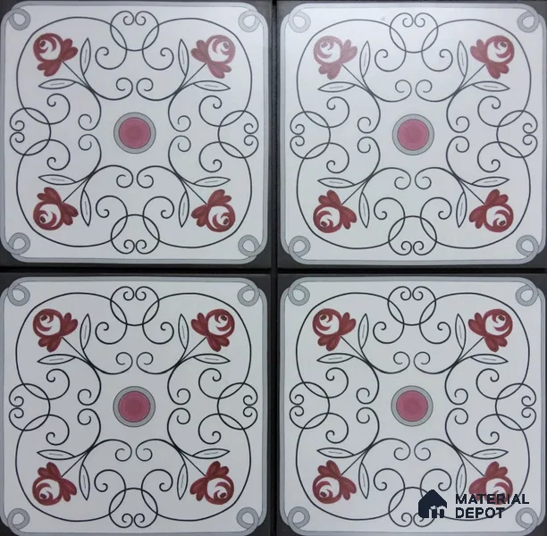 Patterned Floor & Wall Tile TL 08397 | 88083| 8 x 8 inch Matte Finish Vitrified Tile - 9 mm | Suitable for Living Room, Bedroom & Bathroom | Please Expect a Slight Variation of Pattern