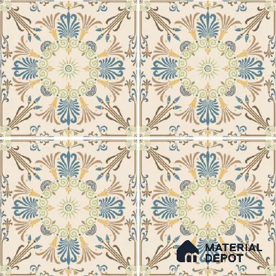 Moroccan Wall & Floor Tile TL 10468 Brisa 1 ft x 1 ft Vitrified Glue Granula Matte Finish - 9.5 mm | Suitable For Living Room, Bedroom, Kitchen | 2 mm Spacer is Mandatory | Please Expect a Slight Variation of Pattern (Sample)