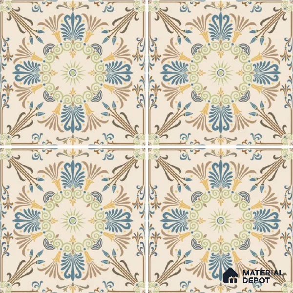 Moroccan Wall & Floor Tile TL 10468 Brisa 1 ft x 1 ft Vitrified Glue Granula Matte Finish - 9.5 mm | Suitable For Living Room, Bedroom, Kitchen | 2 mm Spacer is Mandatory | Please Expect a Slight Variation of Pattern (Sample)