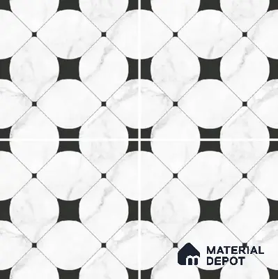 Moroccan Wall & Floor Tile TL 10462 Greybel 1 ft x 1 ft Vitrified Matte Finish - 9.5 mm | Suitable For Living Room, Bedroom, Kitchen | 2 mm Spacer is Mandatory | Please Expect a Slight Variation of Pattern