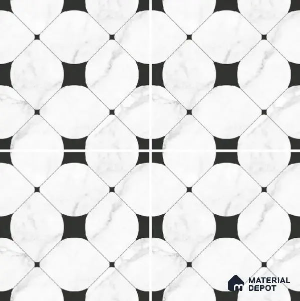 Moroccan Wall & Floor Tile TL 10462 Greybel 1 ft x 1 ft Vitrified Matte Finish - 9.5 mm | Suitable For Living Room, Bedroom, Kitchen | 2 mm Spacer is Mandatory | Please Expect a Slight Variation of Pattern