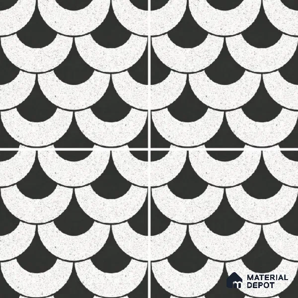Moroccan Wall & Floor Tile TL 10463 Lyon Monochrome 1 ft x 1 ft Vitrified Matte Finish - 9.5 mm | Suitable for Bathroom, Kitchen, Entryway | 2 mm Spacer is Mandatory | Please Expect a Slight Variation of Pattern