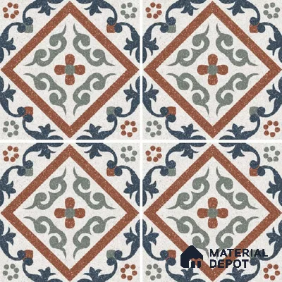 Moroccan Wall & Floor Tile TL 10467 Storm Blue 1 ft x 1 ft Vitrified Matte Finish - 9.5 mm | Suitable for Bathroom, Kitchen, Balcony | 2 mm Spacer is Mandatory | Please Expect a Slight Variation of Pattern